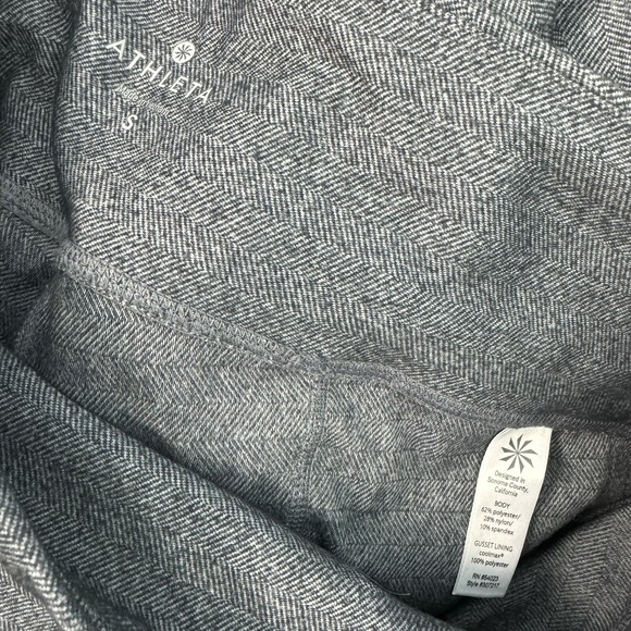 Athleta Women's Heather Gray Herringbone Ruched Leggings Pull On Size Small - Picture 6 of 6